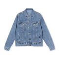 Men's Denim Jacket — Red 'period.' Back Logo Casual Trucker Jacket